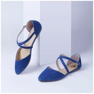 D'Orsay Criss Cross Strap Ballet Flat Shoes